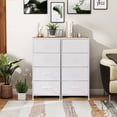 thumbnail image 4 of Storage Drawers, Fabric Dresser, Skinny Fabric Storage Tower with 4 Drawers, Tower Organizer Unit, Wooden Board and Steel Frame, White, 4 of 7