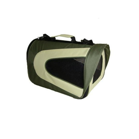 Pet Life B7GNLG Green Folding Zippered Sporty Mesh Carrier -LG