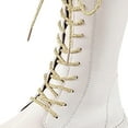 thumbnail image 5 of Quealent Girls Boots Fall Shoes White Boots Mid Calf Lace Up Riding Combat Cute Boot Pu Leather Waterproof Fashion Goth Cowgirl Booties White for Size 12, 5 of 7
