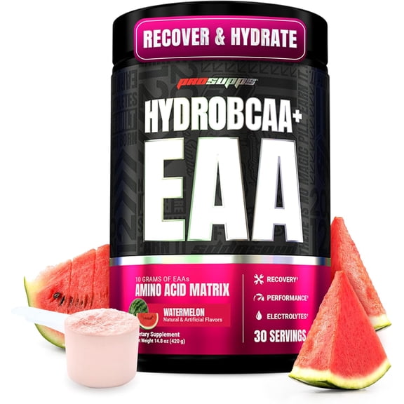 PROSUPPS HydroBCAA Essentials BCAA Powder (Watermelon, 30 Servings)