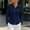 Navy long sleeve button down blouse a1, variant on SSZMDLB Women Long Sleeve Collared Button Down Blouse Casual Slim Fit Tunic Top Soft Knit Fall Winter Fashion Work Outfits Dressy Elegant Tops, Army Green 2XL