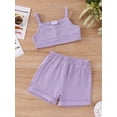 thumbnail image 3 of Suealasg Baby Girl Summer 2Pcs Outfits Set 3 6 9 12 18 24 Months Sleeveless Solid Color Cami Tops and Shorts Infant Girl Beach Party Clothes, 3 of 9