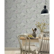 Japanese Tree Garden Grey Wallpaper - 20.8 in. W x 33ft L - Double Roll
