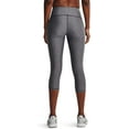 thumbnail image 2 of Under Armour Womens HeatGear High Waisted Pocketed Capri Charcoal Light Heather 019/White X-Small, 2 of 4