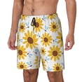 thumbnail image 2 of Uemuo Sunflowers Pattern Mens Swim Trunks Quick Dry Board Shorts with Mesh Lining, Stretch Beach Shorts Quick Dry No-Chafing Board Shorts-Medium, 2 of 9