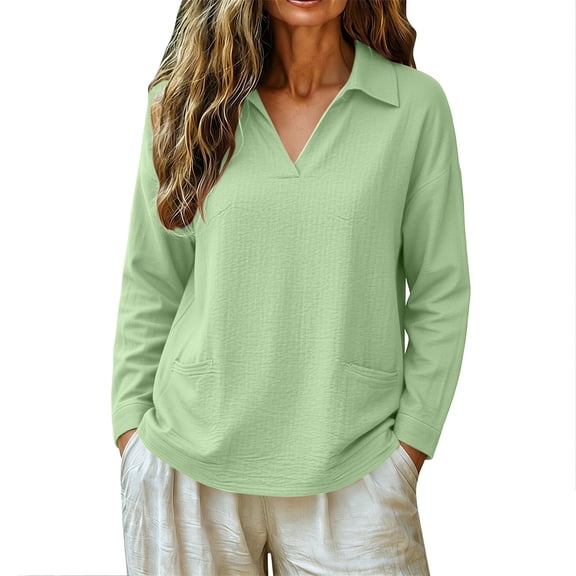 Tshirts for Women Three Quarter Sleeve Plus Size Button Down Loose Casual Blouse Summer Clothes for Women