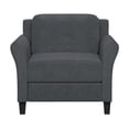 thumbnail image 5 of Bowery Hill Rolled Arm Contemporary Microfiber & Wood Chair in Dark Gray, 5 of 14