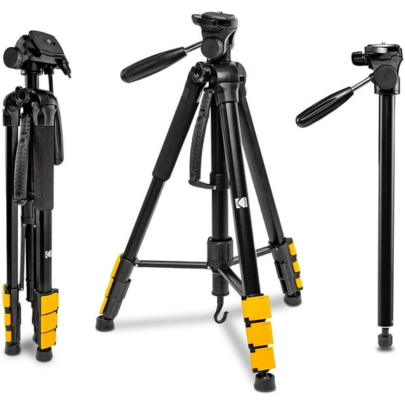 KODAK PhotoGear 2-in-1 70” Tripod & 64.5” Monopod, Lightweight Travel Camera Tripod Stand