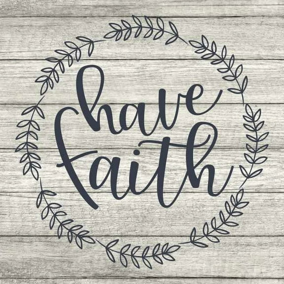 Have Faith Rustic Farmhouse Style White Wood Sign Wall Décor Gift 12 x 12 Wood Sign B3-12120001012