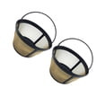 thumbnail image 3 of GOOHOCHY 2Pcs Reusable Coffee Filters Golden Stainless Steel Filtration for Coffee, 3 of 8