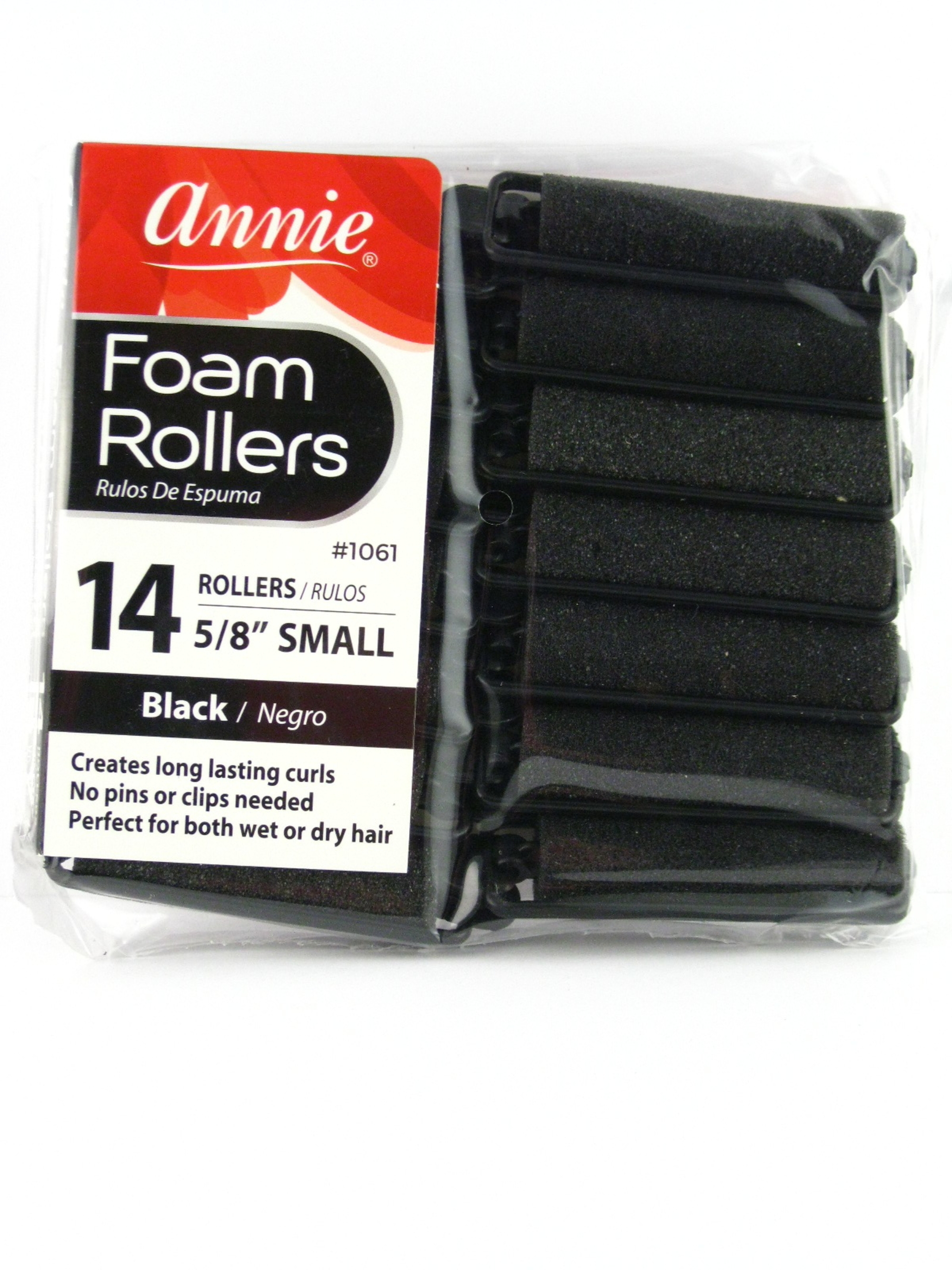 Annie Foam Rollers (Black) Size Small14pc
