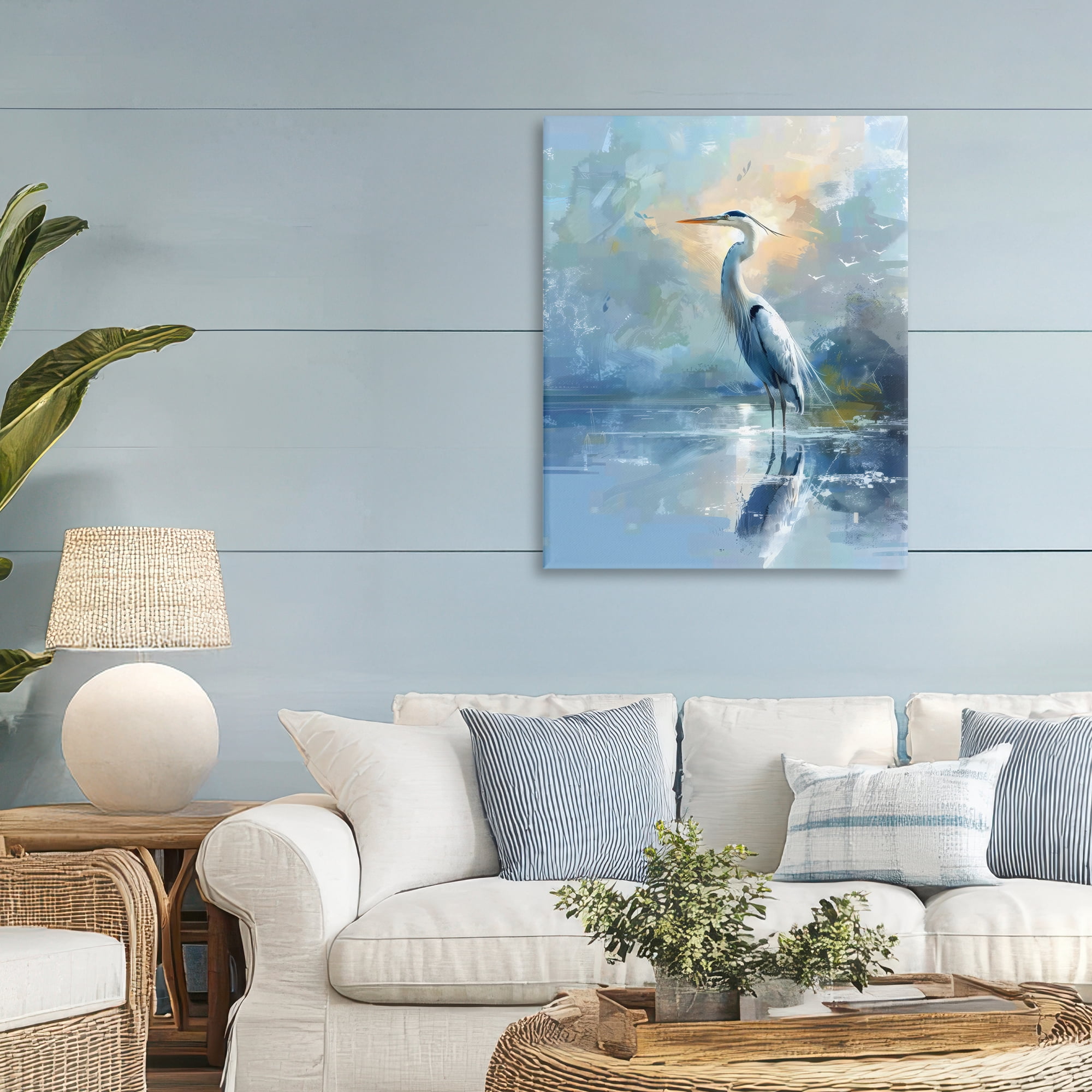 Stupell Industries Tranquil Heron with Dawn Glow Canvas Wall Art, design by Creative Studio