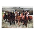 thumbnail image 4 of Rustic Western Running Horses Herd Wood Framed Canvas Print 31" X 21" Wall Art, 4 of 5