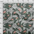 thumbnail image 2 of oneOone Cotton Poplin Peach Fabric Leaves & Lotus Dress Material Fabric Print Fabric By The Yard 56 Inch Wide, 2 of 4