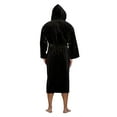 thumbnail image 4 of 100% Turkish Cotton Hooded Terry Velour Bathrobe Made in Turkey (Small/Medium, Black ), 4 of 4