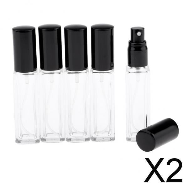 Atomizador de perfume recargable Yinane Botella de spray vacía 2 piezas tapa negra 5x 8ml