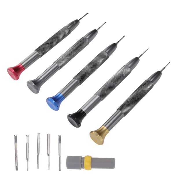 Juego De Destornilladores De Reloj, Destornillador De Movimiento De Reloj Preciso De Acero De Alto Carbono Superficies De Agarre Granuladas Para Pasadores De Reloj Para Relojes Cergrey Screwdriver for Watch Repairing