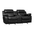 thumbnail image 4 of Lexicon Marille Faux Leather 2-Piece Manual Reclining Sofa Set in Black, 4 of 16