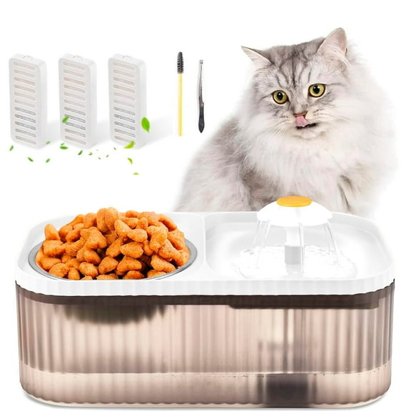 Sgokeen 105oz/3L Automatic Cat Water Fountain, with Stainless Steel Bowl, Green - Fresh and Filtered Water for Cats, Dogs
