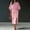 *Pink, variant on ClodeEU Women's Elegant Two-Piece Set,Batwing Sleeve Crewneck Top and High Waisted Button-Front Side Slit Midi Skirt ,Casual Office Workwear White,Women's Plus S