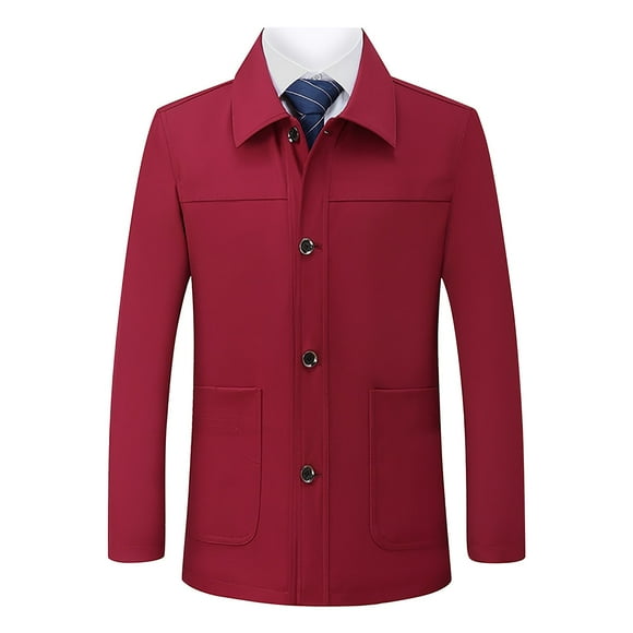 Pisexur Jackets for Men Fashion Men's Leather Motorcycle Jackets Casual Coats Red,4XL