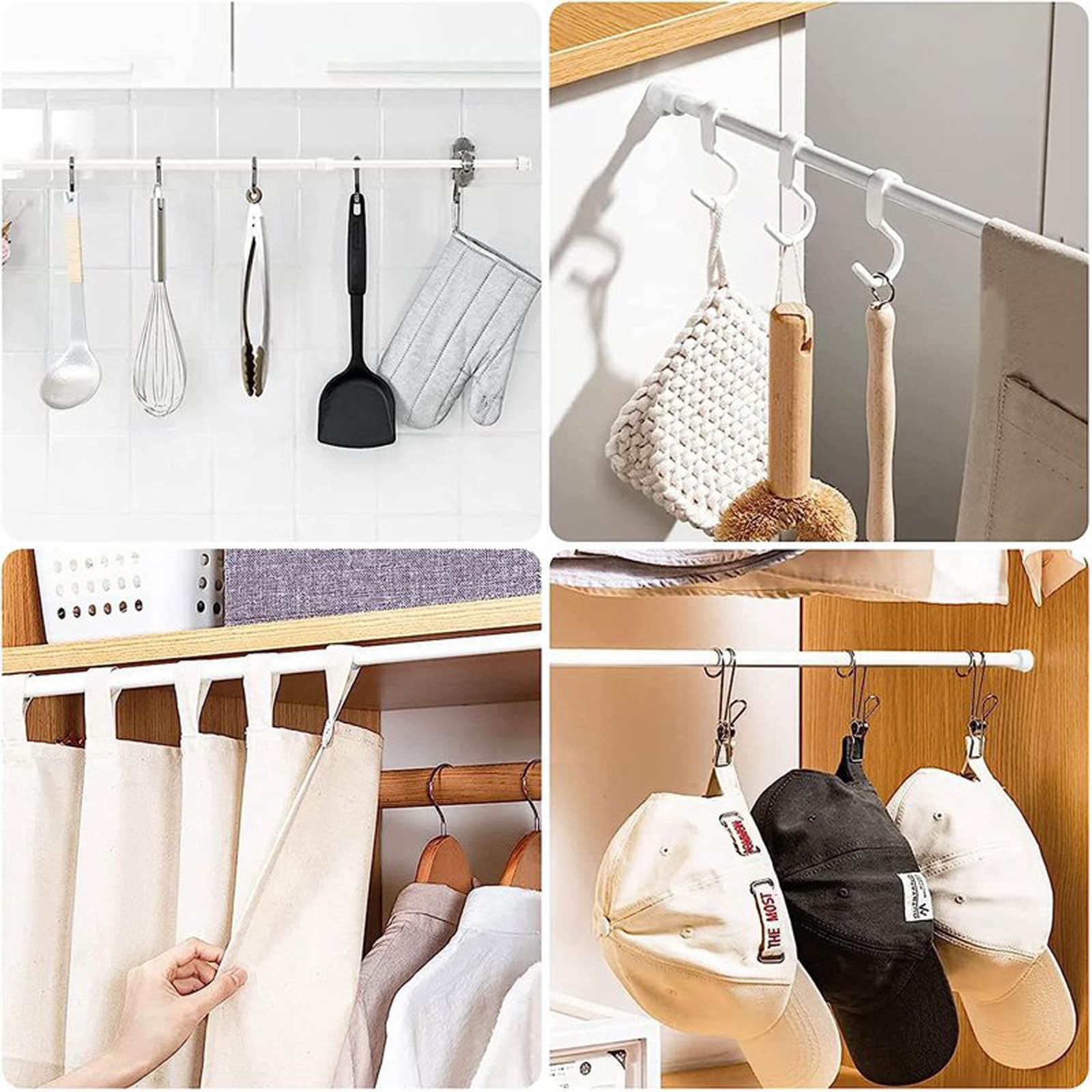 2 Pack Spring Tension Curtain Rod Adjustable Sliding Window Bars 15.7-28 Inches White Small Short Expandable Spring Curtain Tension Rods for Window,Bathroom,Cupboard,Kitchen