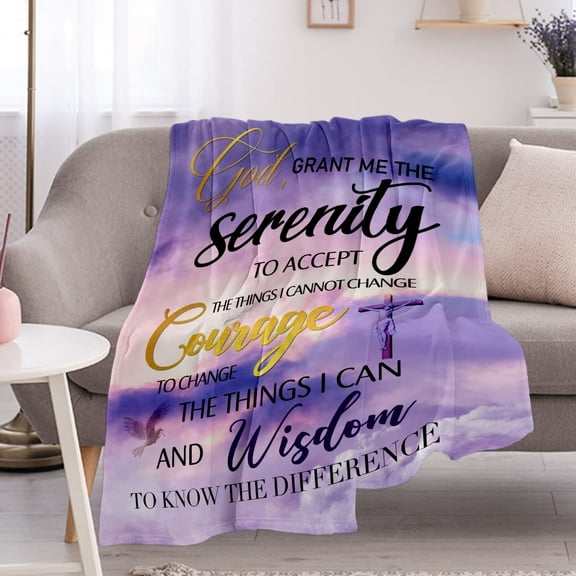 LHSHID Christian Blanket Soft Lightweight Bible Verse Blankets Warm Plush Prayer Blankets and Throws with Scriptures Religious Faith Gifts for Women Men 50x60in