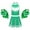 Green, variant on YONGHS Girls Cheer Leader Uniform Halloween Party Cheerleading Crop Top with Skirt Pompoms Red 12