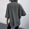 thumbnail image 4 of XFLWAM Women's Shawl Wrap Poncho Sweaters Solid Color Open Front Cardigan Shawls Cape for Fall Winter Gray Free Size, 4 of 8