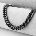 thumbnail image 5 of Mens Black Stainless Steel Curb Cuban Chain Necklace or Bracelet 6/8/10/12/15mm, 5 of 6