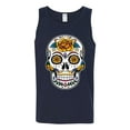 thumbnail image 2 of Wild Bobby Day Of The Dead Sugar Skull Pop Culture Men Graphic Tank Top, Navy, XX-Large, 2 of 5