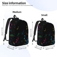 thumbnail image 3 of Picia Color Musical Notes Printed Canvas Daypack - Stylish and Durable Vintage Compact Backpack - Class, Work, Travel, or Laptop Bookbag,Organized Compartments-Small, 3 of 6