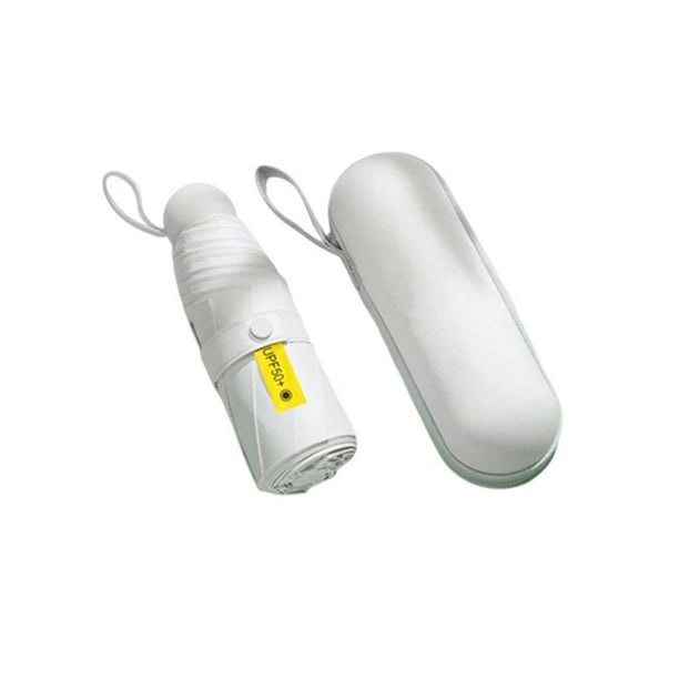 Billuyoard Paraguas portátil 2 en 1, impermeable, a prueba de lluvia, parasol plegable, bolsillo para lluvia y sol, protector solar a prueba de viento, Paraguas de lluvia Blanco Billuyoard HA067363-06