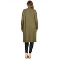 thumbnail image 4 of Women's Casual Plus Size Long Body Duster Cardigan with Pockets Made in USA, 4 of 5