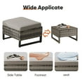 thumbnail image 3 of PARKWELL 2PCS Patio Rattan Ottoman Seat Foot Rest Side Table with Cushions for Indoor Outdoor,Gray, 3 of 6