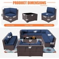 thumbnail image 7 of Gotland Outdoor Patio Furniture Set 14 Pieces Sectional Rattan Sofa Set PE Rattan Wicker Patio Conversation Set with Seat Cushions and Tempered Glass Table,navy blue, 7 of 7