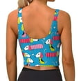 thumbnail image 3 of Haiem Color Dachshund Dog Pattern Womens Sports Bra - U Neck Padded Low Impact Yoga Bra Workout Crop Top Gym Moisture-Wicking Workout Vest -Medium, 3 of 9