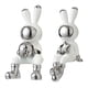 thumbnail image 4 of 2 piezas de estatuas de conejos, figuras de animales, esmalte, decorativas, forma de astronauta, manualidades, conejo blanco, 4 of 9