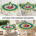 thumbnail image 7 of Rainbow Tie Dye Mandala Pattern Round Fitted Tablecloth with Elastic Edge,Dining Table Cover Waterproof,Outdoor Round Tablecloth for Camping,Dining,Indoor and Outdoor, 7 of 7