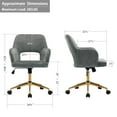 thumbnail image 3 of Duhome Elegant Lifestyle Home Office Chair Desk Chair Fabric with Hollow Mid-Back Backrest Cream Light Grey, 3 of 7