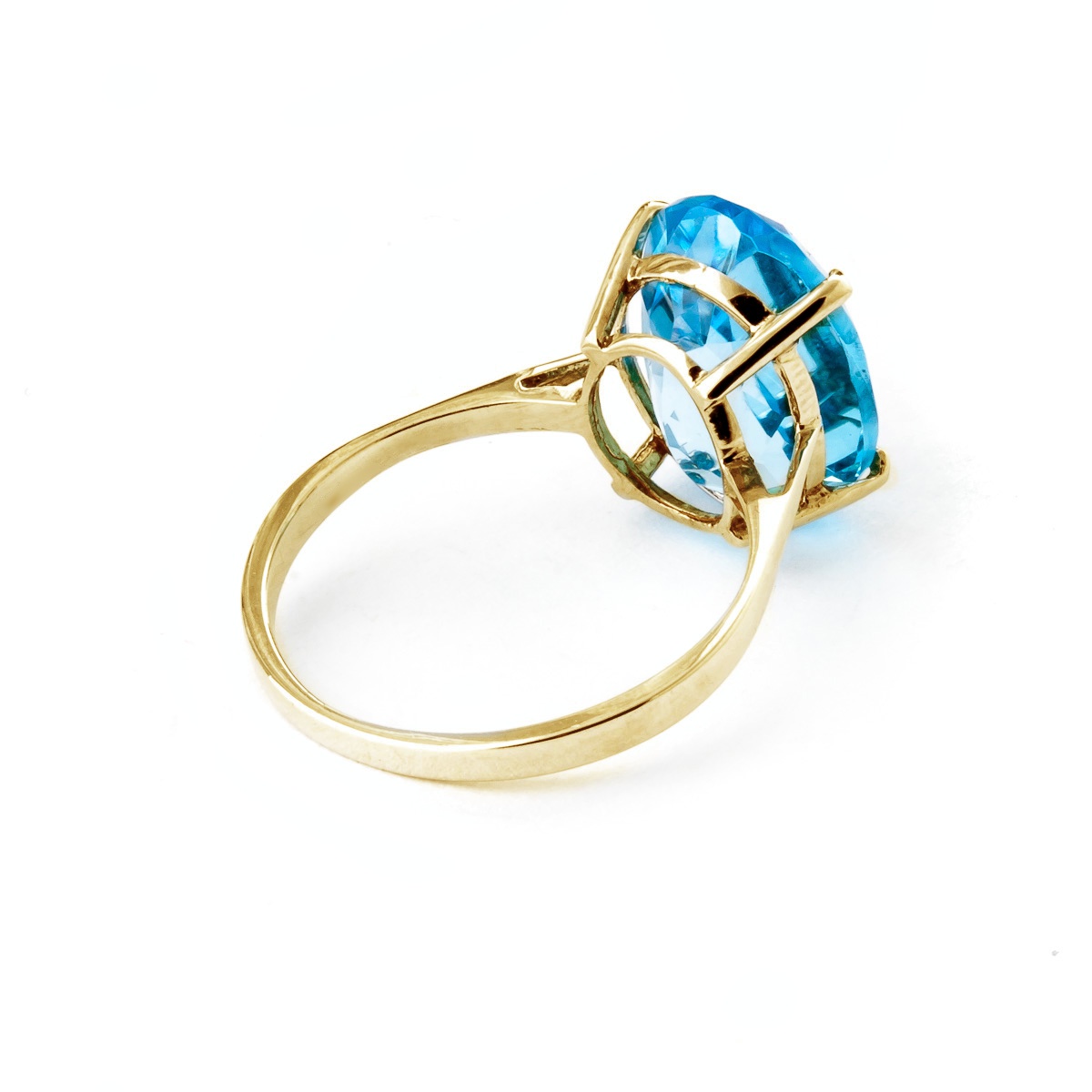 Galaxy Gold 14k High Polished Solid Yellow Gold Ring 8 Carat Natural Oval Blue Topaz (6.5) - image 3 of 5