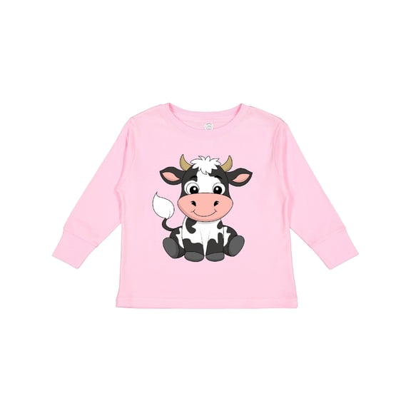 Inktastic Cute Black and White Holstein Cow Boys or Girls Long Sleeve Toddler T-Shirt