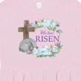 thumbnail image 4 of Inktastic Easter He Has Risen with Cross and Flowers Girls Toddler Dress, 4 of 5