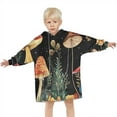 thumbnail image 3 of Red Mushroom Frog Black Pattern Blanket Hoodies for Kids 6-13YR Oversize Wearable Blanket Hoodies for Boys Girls Teens, 3 of 7
