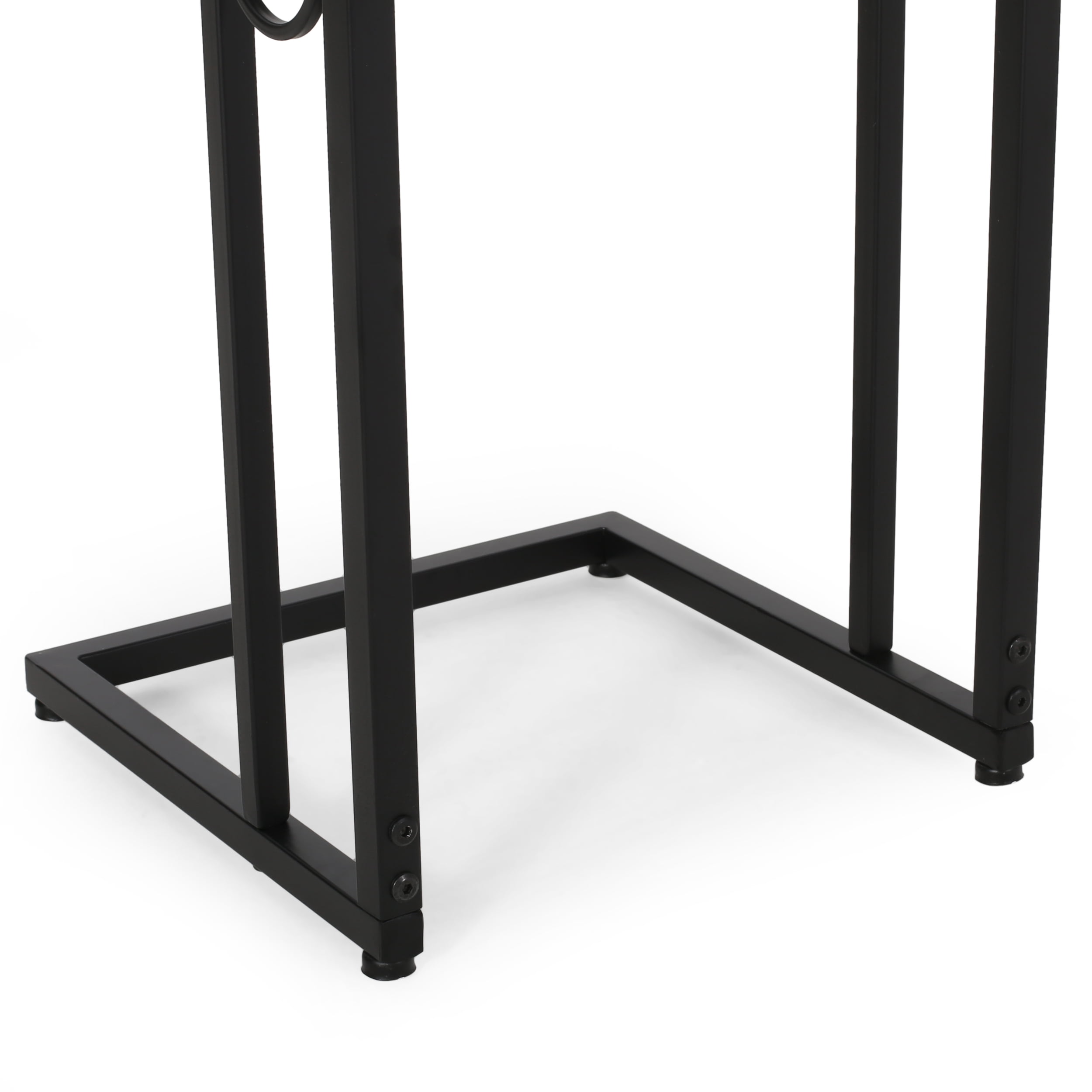 Noble House Maxwell Modern Faux Wood End Table, Matte Black, Black