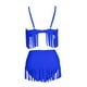 thumbnail image 4 of Conjunto de Bikini de Cintura Alta para Mujeres, Cuello de Bloque de Color U, Bikini sin Espalda Ajustable de Moda, 4 of 6