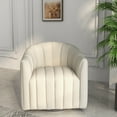 thumbnail image 2 of SEYNAR Mid Century Pumpkin-Designed Swivel Cuddle Barrel Sofa Chairs,360 Degree Swivel Armchairs for Living Room,Adult(White), 2 of 10