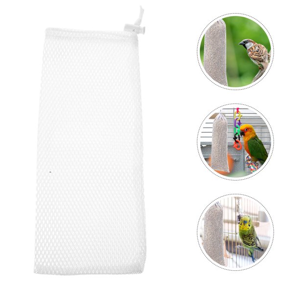 LULULION 4Pcs Windproof White Mesh Sock Feeder Kit for Outdoor Goldfinch Bird Food Supply