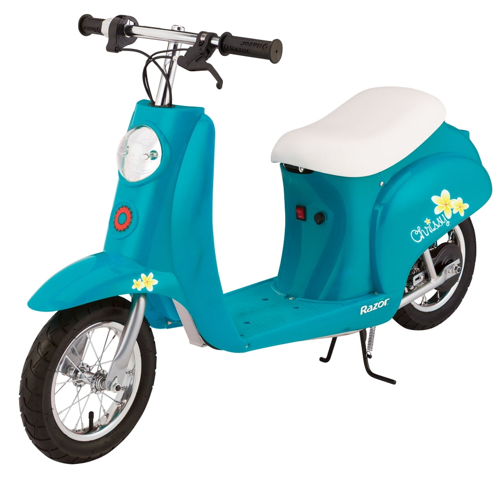 Razor Pocket Mod - Chrissy Turquoise, 24V Miniature Euro-Style Electric Scooter with Seat, Up to 15 mph