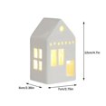 thumbnail image 3 of HLONK Ceramic Christmas Village  Christmas Village Accessories White Winter Village LED Light Porcelain Tabletop Christmas Figurine with Artificial Christmas Tree, 3 of 5
